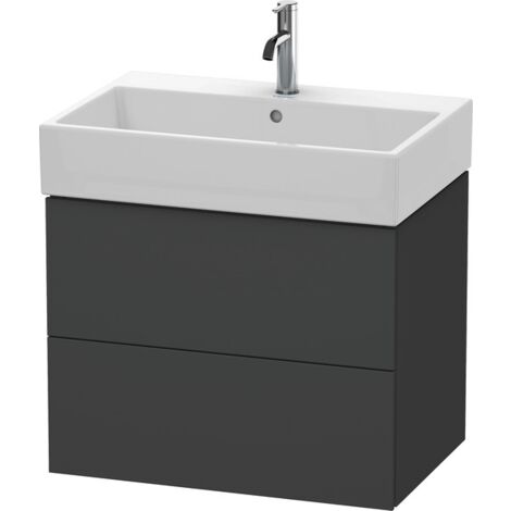 Duravit L-Cube Meuble sous-lavabo suspendu, 2 tiroirs, 68,4 x