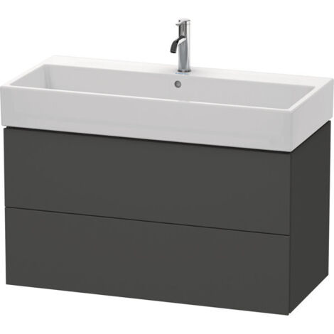 Duravit L-Cube Meuble sous-lavabo suspendu, 2 tiroirs, 98,4 x