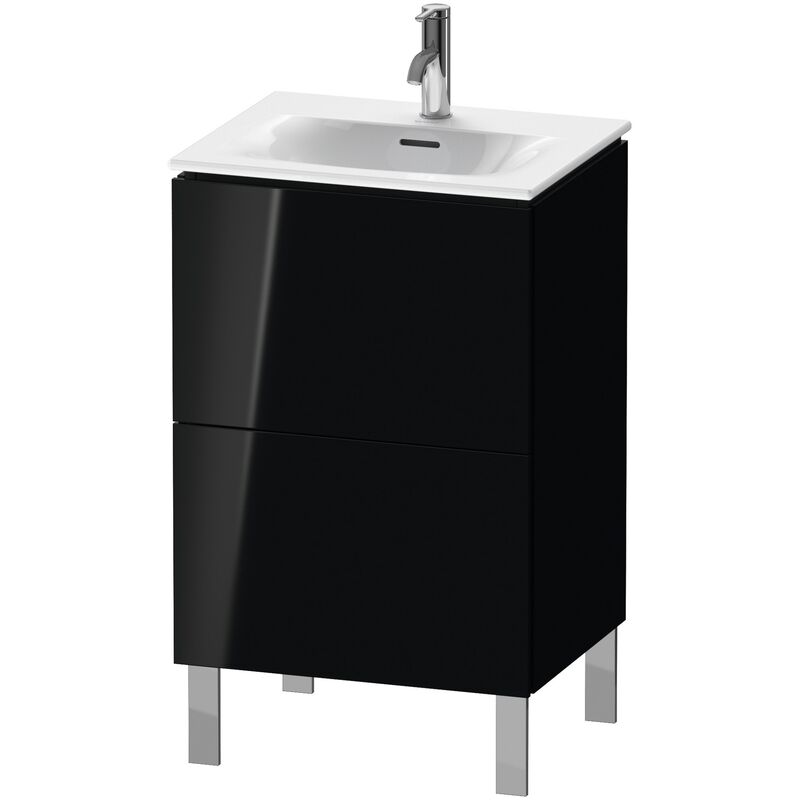 

Duravit L-Cube Módulo de lavabo vertical LC6594, 520x421 mm, 2 cajones, para Viu 234453, color: Laca negra de alto brillo - LC659404040