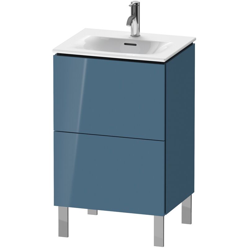 

Duravit L-Cube Módulo de lavabo vertical LC6594, 520x421 mm, 2 cajones, para Viu 234453, color: Laca de alto brillo Stone Blue - LC659404747