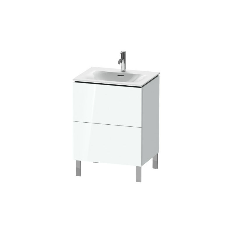 

Duravit L-Cube Módulo de lavabo vertical LC6595, 620x481 mm, 2 cajones, para Viu 234463, color: Decoración blanca de alto brillo - LC659502222