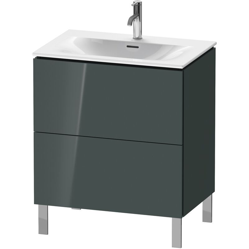 

Duravit L-Cube Módulo de lavabo vertical LC6596, 720x481 mm, 2 cajones, para Viu 234473, color: Laca de alto brillo Dolomiti Grey - LC659603838