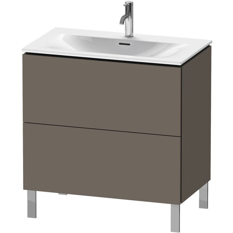 

Duravit L-Cube Módulo de lavabo vertical LC6597, 820x481 mm, 2 cajones, para Viu 234483, color: Flanela Gris seda lacado mate - LC659709090