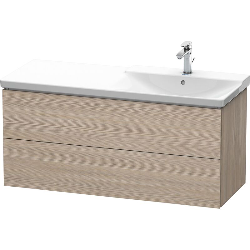 

Duravit L-Cube Módulo mural 1220mm de ancho, profundidad 481, 2 cajones, apto para P3 Comfort Artículo 233412, lavabo a la derecha, color: Decoración