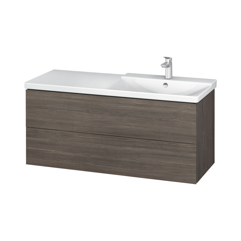 

Duravit L-Cube Módulo mural 1220mm de ancho, profundidad 481, 2 cajones, apto para P3 Comfort Artículo 233412, lavabo a la derecha, color: Pino Terra