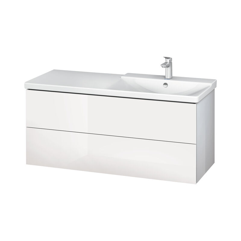 

Duravit L-Cube Módulo mural 1220mm de ancho, profundidad 481, 2 cajones, apto para P3 Comfort Artículo 233412, lavabo a la derecha, color: Laca