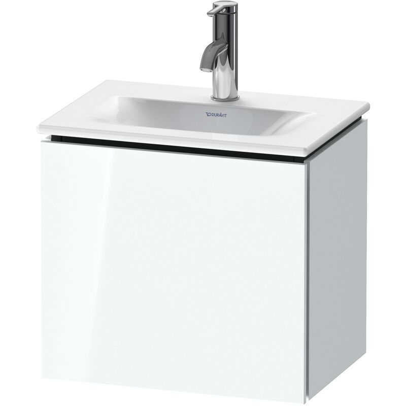 

Duravit L-Cube Módulo mural LC6133, 440x311 mm, 1 puerta, con bisagra a la derecha, para Viu 073345, color: Laca blanca de alto brillo - LC6133R8585