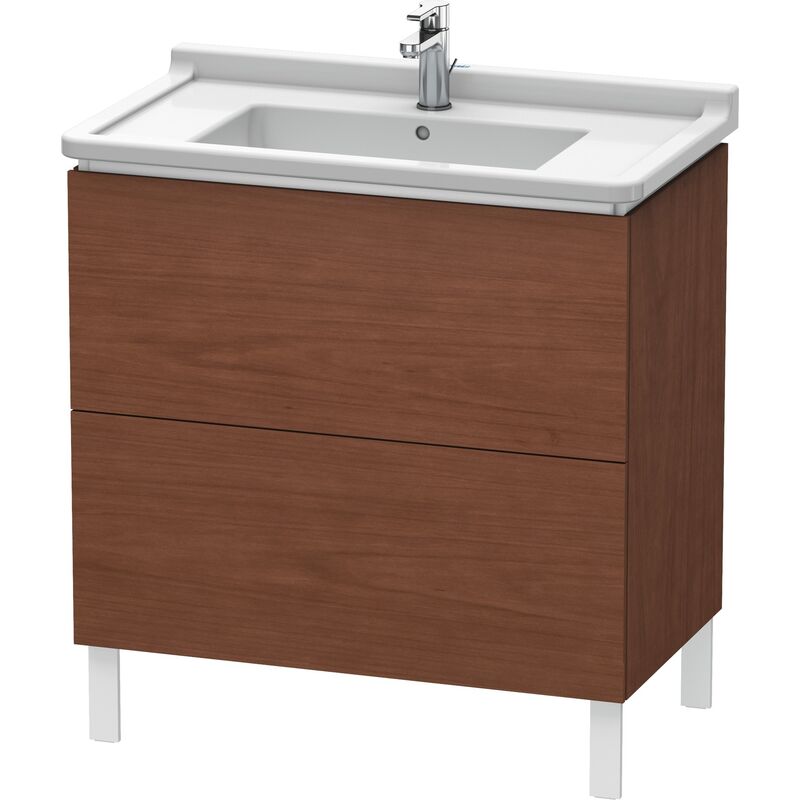 

Duravit L-Cube Mueble de aseo vertical, 2 cajones, 820mm, para Starck 3, color: Chapa de madera auténtica de nogal americano - LC660901313