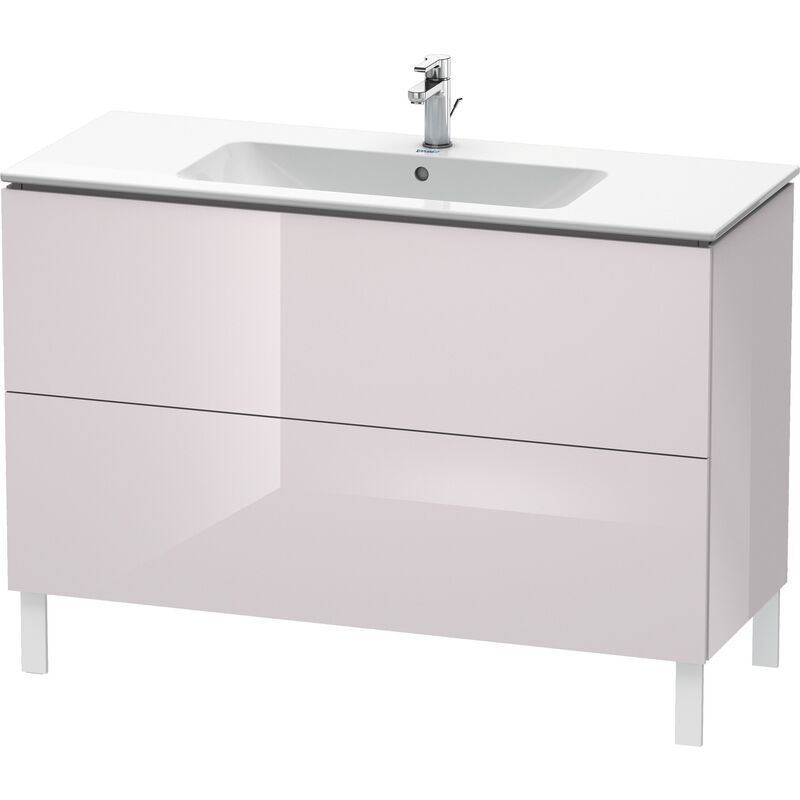 

Duravit L-Cube Mueble de aseo vertical, 2 cajones, ancho: 1220mm, para Me by Starck 233612, color: Laca blanca lila alto brillo - LC662802727