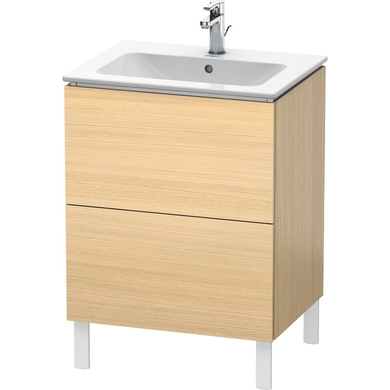 

Duravit L-Cube Mueble de aseo vertical, 2 cajones, anchura: 620mm, para Me by Starck 233663, color: Roble mediterráneo Chapa de madera auténtica