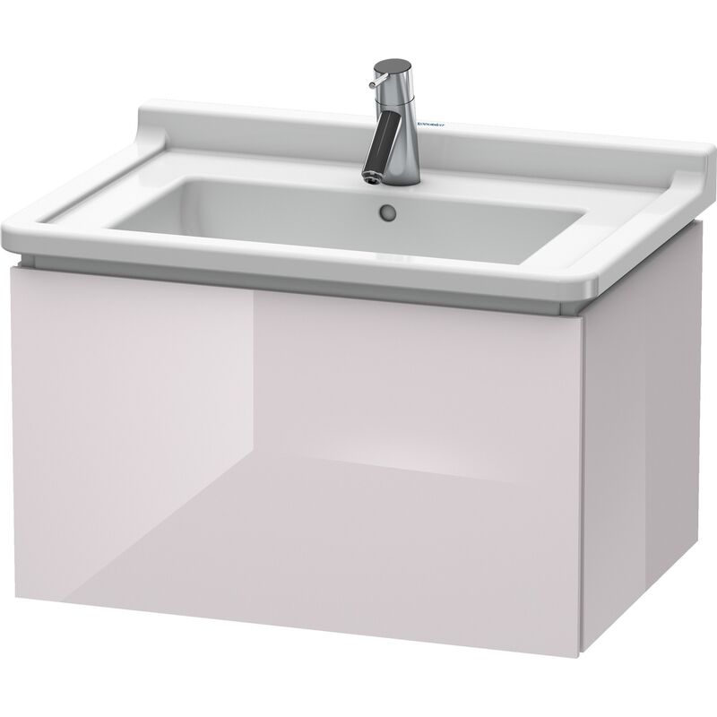 

Duravit L-Cube Mueble de pared, 1 extraíble, 670mm, para Starck 3, color: Laca blanca lila alto brillo - LC616402727