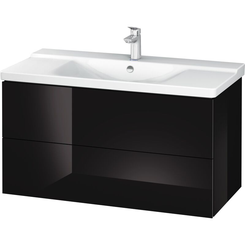 

Duravit L-Cube Mueble de pared 1020mm, profundidad 481, 2 cajones, adecuado para P3 Comfort Artículo 233210, color: Laca negra de alto brillo