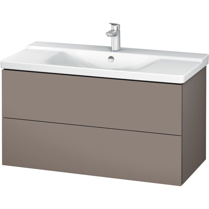 

Duravit L-Cube Mueble de pared 1020mm, profundidad 481, 2 cajones, adecuado para P3 Comfort Artículo 233210, color: Decoración Basalto Mate