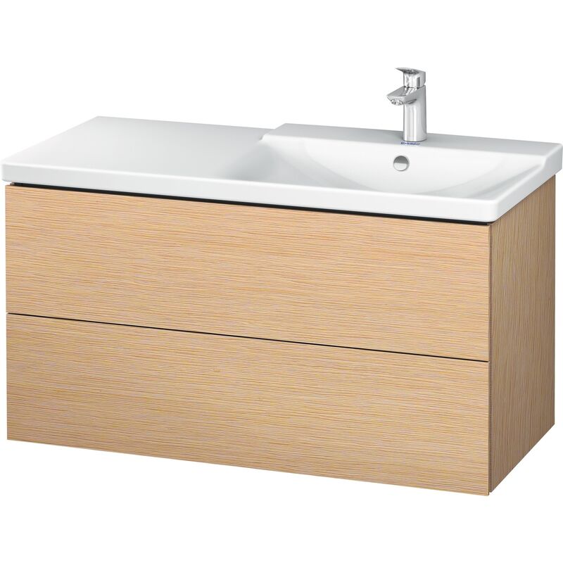 

Duravit L-Cube Mueble de pared 1020mm, profundidad 481, 2 cajones, apto para P3 Comfort Artículo 233410, lavabo a la derecha, color: Roble cepillado