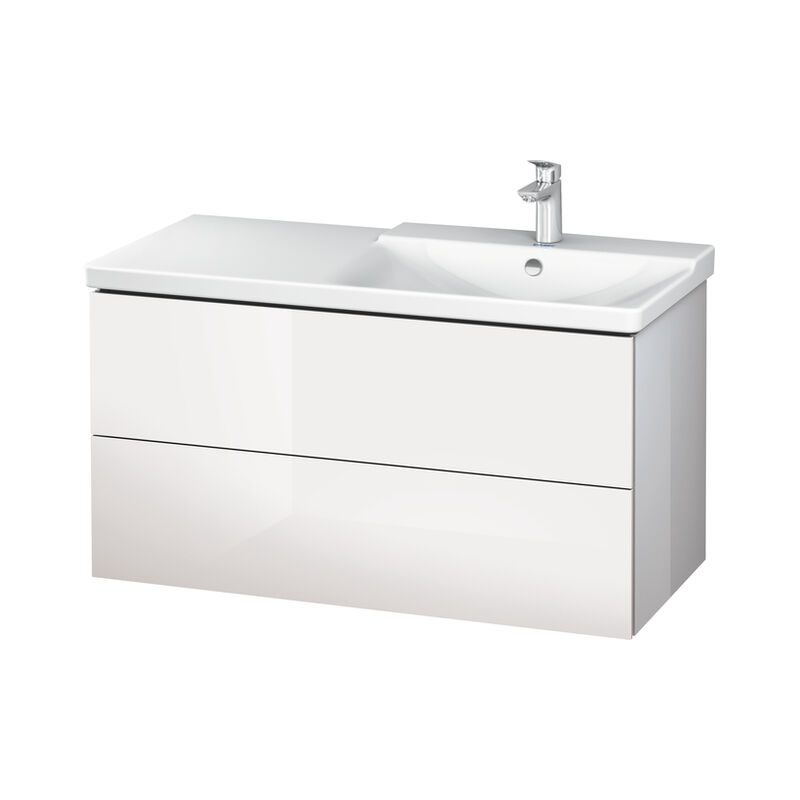 

Duravit L-Cube Mueble de pared 1020mm, profundidad 481, 2 cajones, apto para P3 Comfort Artículo 233410, lavabo a la derecha, color: Decoración