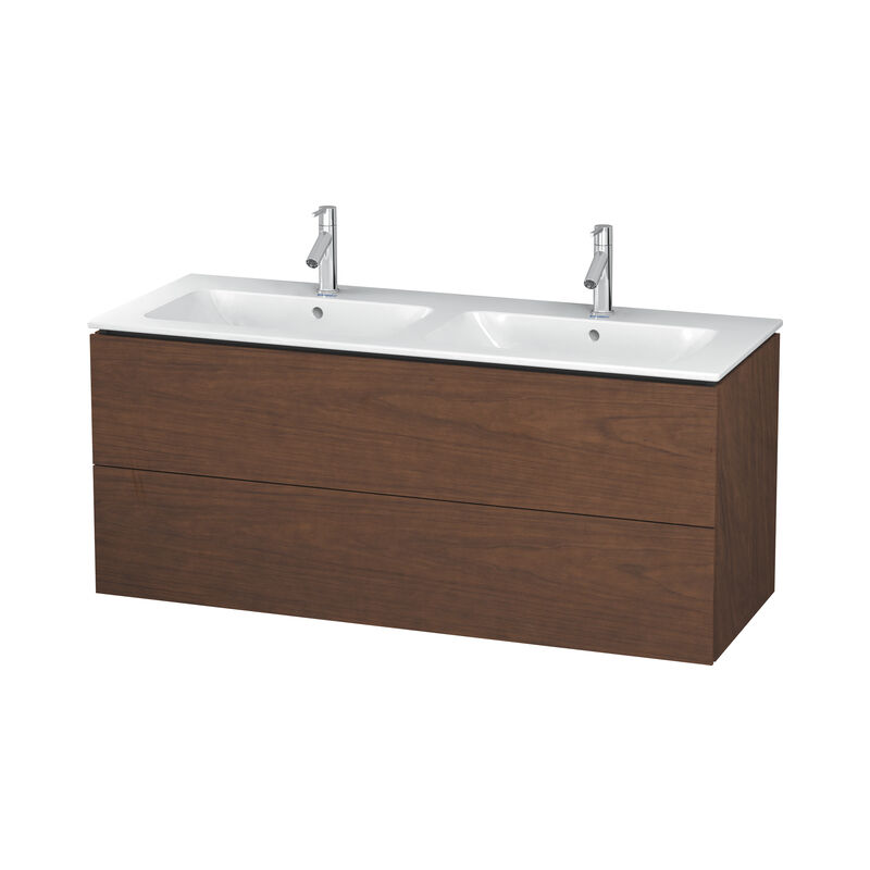 

Duravit L-Cube Mueble de pared, 2 cajones, ancho: 1290mm, para Me by Starck 233613, color: Chapa de madera auténtica de nogal americano - LC625801313