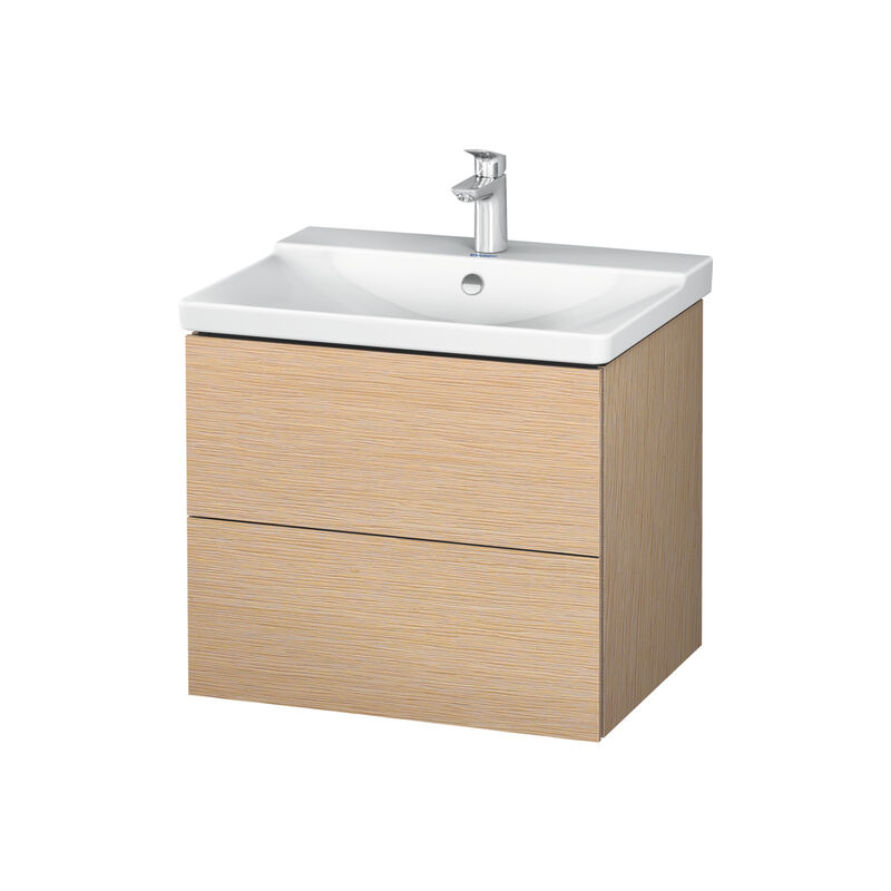 

Duravit L-Cube Mueble de pared 620mm de ancho, profundidad 481, 2 cajones, se ajusta a la altura de P3 Comfort. Artículo 233265, color: Roble