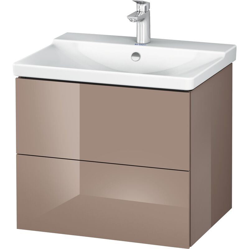 

Duravit L-Cube Mueble de pared 620mm de ancho, profundidad 481, 2 cajones, se ajusta a la altura de P3 Comfort. Artículo 233265, color: Cappuccino