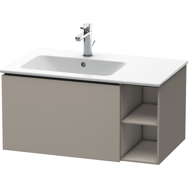 

Duravit L-Cube Mueble de pared 82,0 x 48,1 cm, 1 extraíble, estantería lateral, para ME by Starck 234583 Lavabo a la izquierda, color: Terra Mate