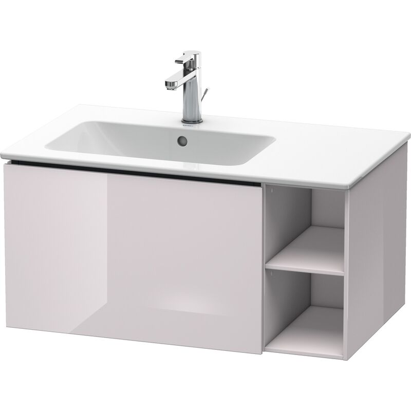 

Duravit L-Cube Mueble de pared 82,0 x 48,1 cm, 1 extraíble, estantería lateral, para ME by Starck 234583 Lavabo a la izquierda, color: Laca blanca