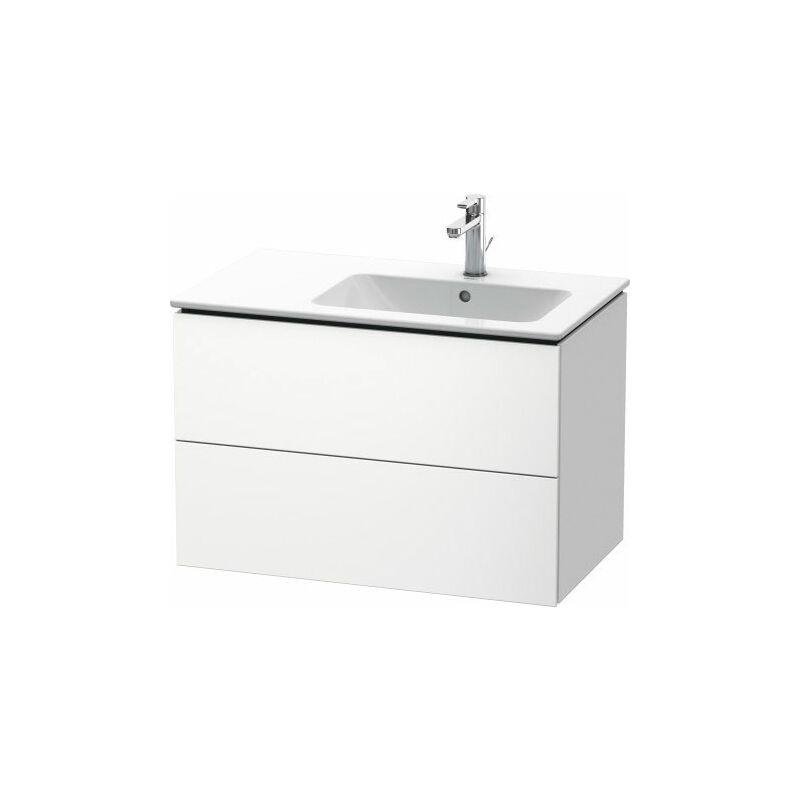 

Duravit L-Cube Mueble de pared 82,0 x 48,1 cm, 2 cajones, para ME by Starck 234683 Lavabo derecha, color: Marrón Oliva Laca Alto Brillo - LC629206161