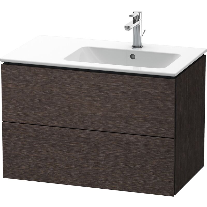 

Duravit L-Cube Mueble de pared 82,0 x 48,1 cm, 2 cajones, para ME by Starck 234683 Lavabo derecha, color: roble oscuro cepillado chapa de madera