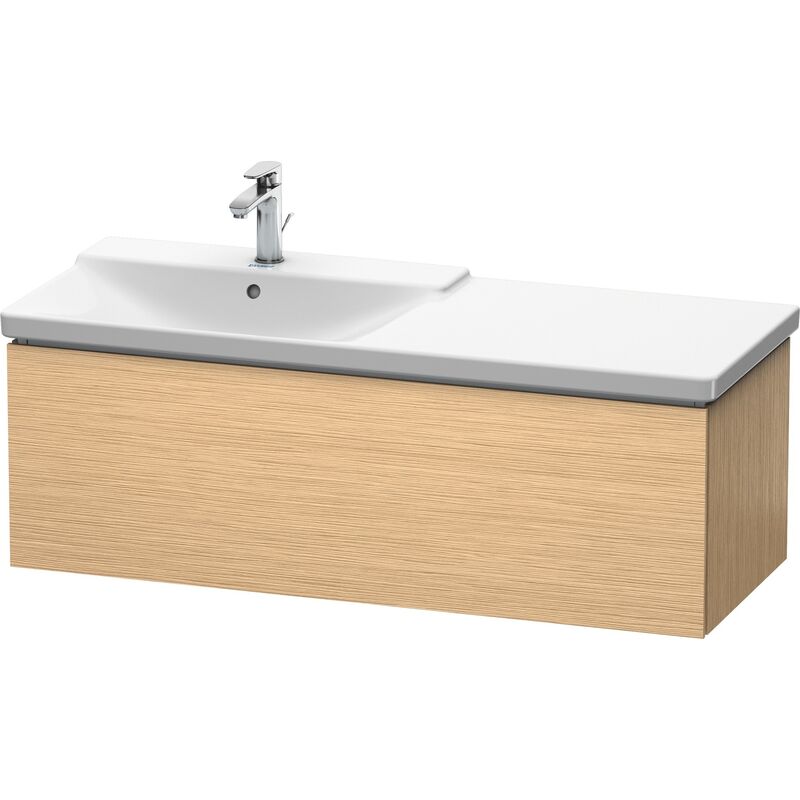 

Duravit L-Cube Mueble de pared, ancho 1220mm, profundidad 481, 1 extraíble, se ajusta a la medida. Artículos 233312 y 233412, color: Roble cepillado