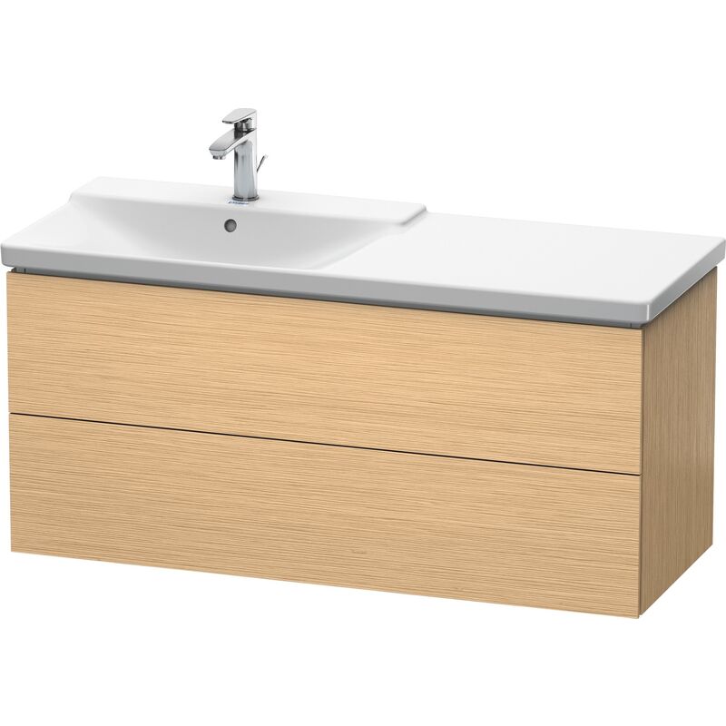 

Duravit L-Cube Mueble de pared ancho 1220mm, profundidad 481mm, 2 cajones, cabe 'P3 Comfort'. Artículo 233312, lavabo a la izquierda, color: Roble