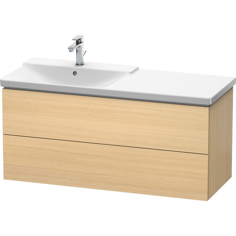 

Duravit L-Cube Mueble de pared ancho 1220mm, profundidad 481mm, 2 cajones, cabe 'P3 Comfort'. Artículo 233312, lavabo a la izquierda, color: Roble