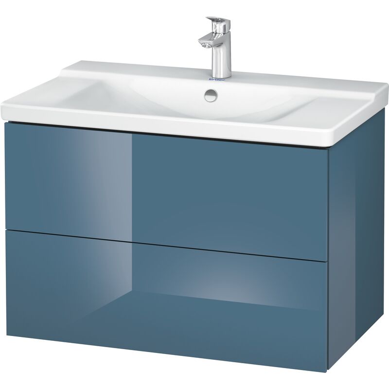 

Duravit L-Cube Mueble de pared, ancho 820mm, profundidad 481, 2 cajones, se ajusta a la pared. Artículo 233285, color: Laca de alto brillo Stone Blue