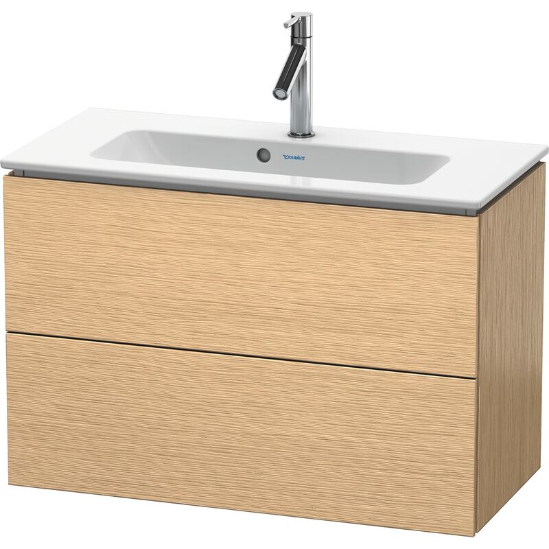 

Duravit L-Cube Mueble de pared Compact, 2 cajones, anchura: 820mm, para Me by Starck 234283, color: Roble cepillado Chapa de madera auténtica