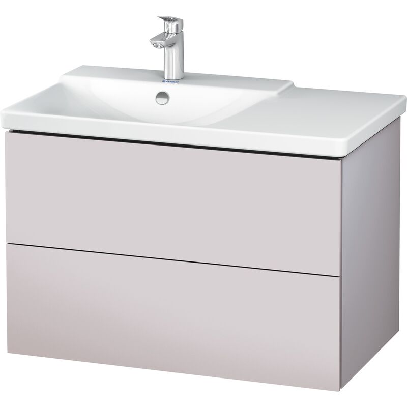 

Duravit L-Cube Mueble de pared de 820mm de ancho, profundidad 481, 2 cajones, cabe 'P3 Comfort Artículo 233385, cuenca izquierda, color: Blanco Lila