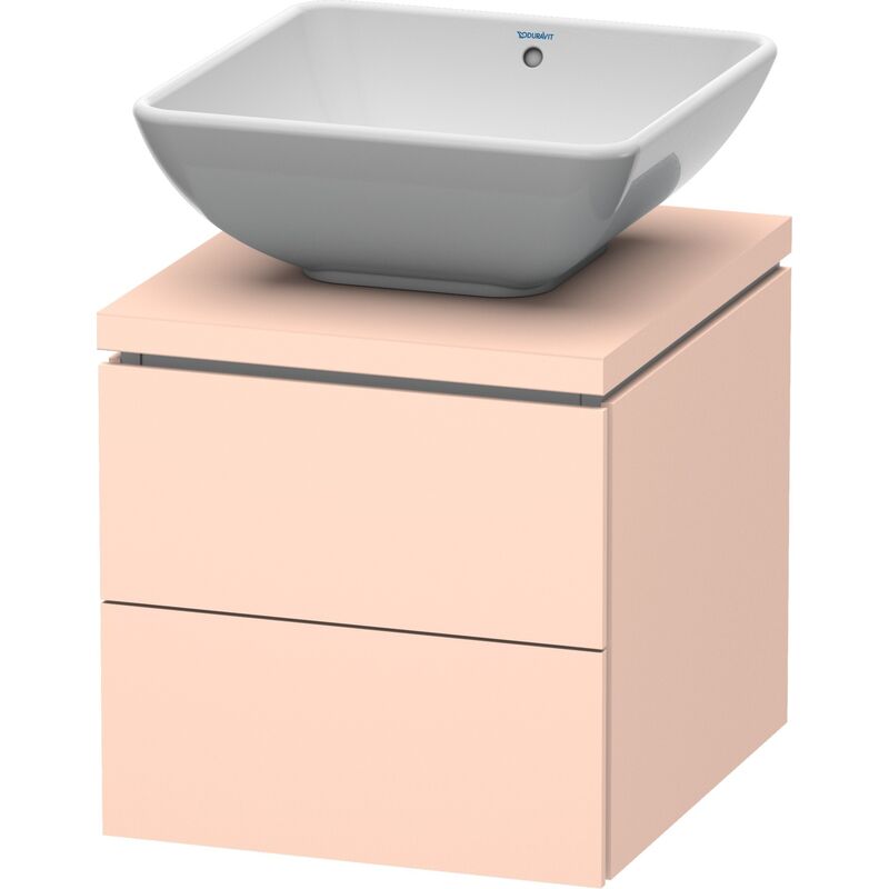 

Mueble de lavabo Duravit L-Cube para consola, ancho 720mm, profundidad 477mm, 2 cajones, color: Albaricoque Perla seda laca mate - LC580602020