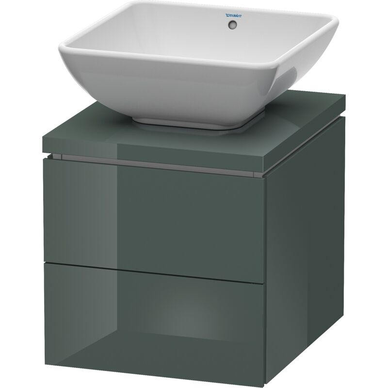 

Duravit Ag - Mueble de lavabo Duravit L-Cube para consola, ancho 720mm, profundidad 477mm, 2 cajones, color: Laca de alto brillo Dolomiti Grey