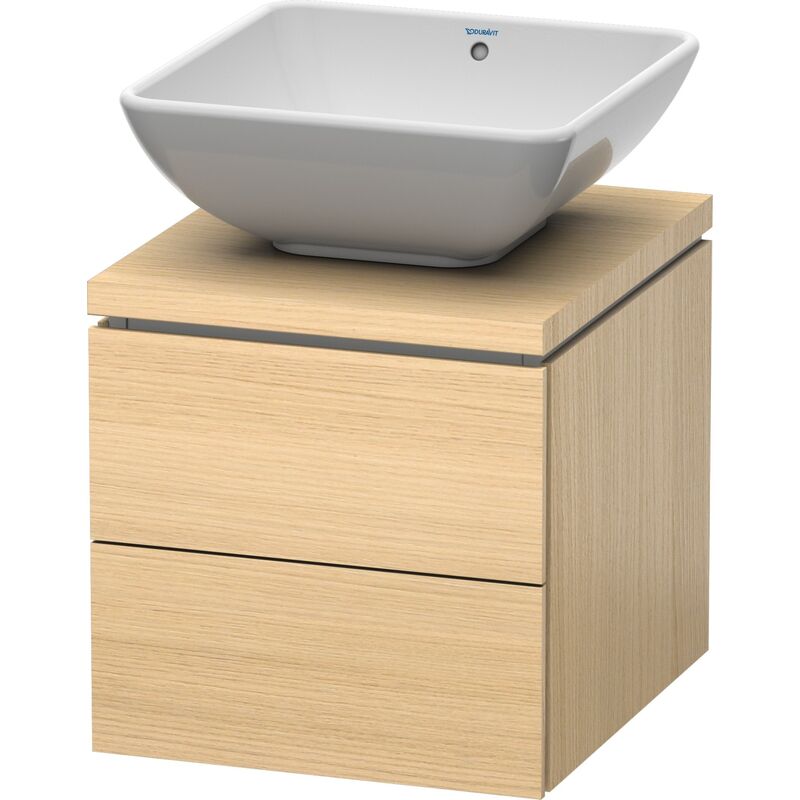 

Duravit Ag - Mueble de lavabo Duravit L-Cube para consola, ancho 720mm, profundidad 477mm, 2 cajones, color: Roble mediterráneo Chapa de madera