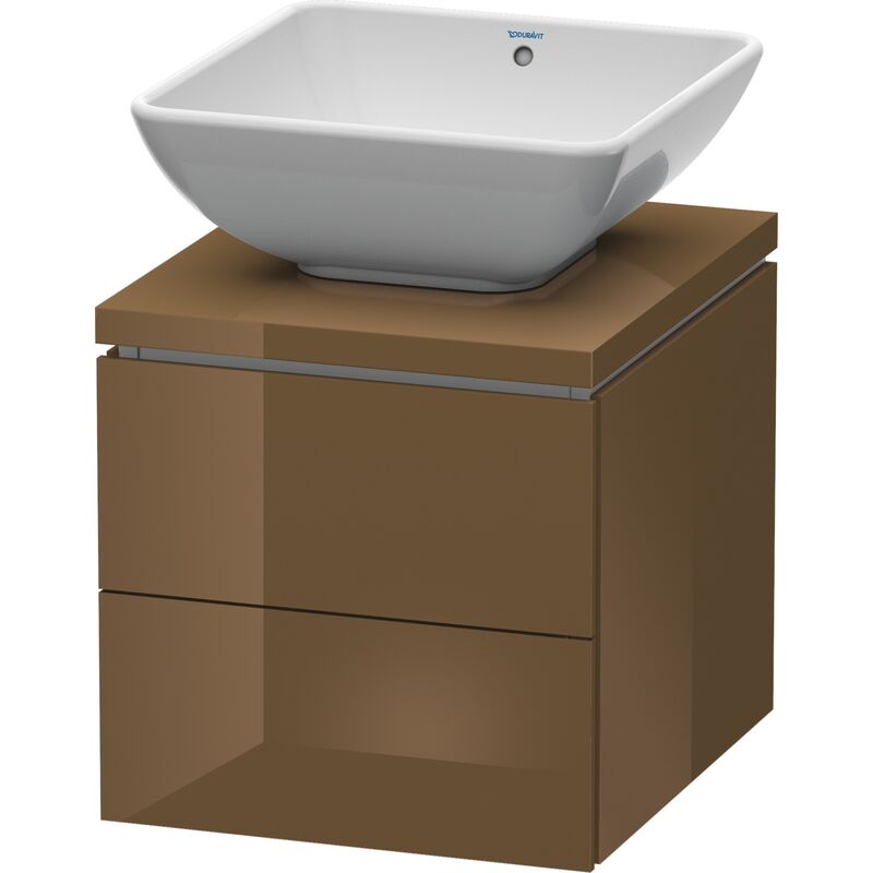 

Duravit Ag - Mueble de lavabo Duravit L-Cube para consola, ancho 720mm, profundidad 477mm, 2 cajones, color: Marrón Oliva Laca Alto Brillo