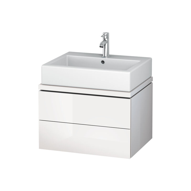 

Duravit Ag - Duravit L-Cube Mueble para consola Ancho 620mm, profundidad 477mm, 2 cajones, color: Decoración blanca de alto brillo - LC580502222