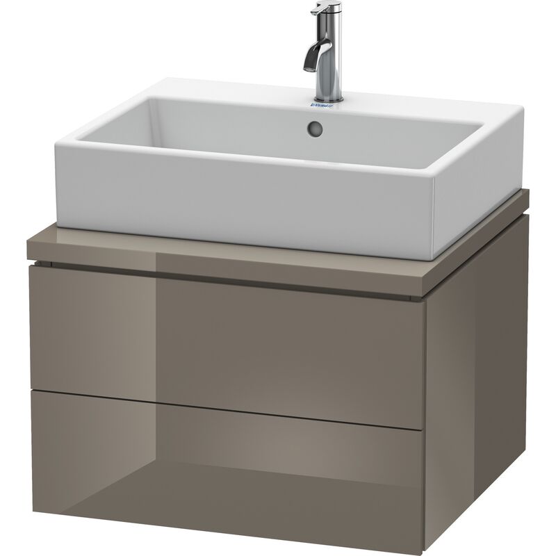 

Duravit Ag - Duravit L-Cube Mueble para consola, ancho 620mm, profundidad 547mm, 2 cajones, color: Laca de color gris franela de alto brillo