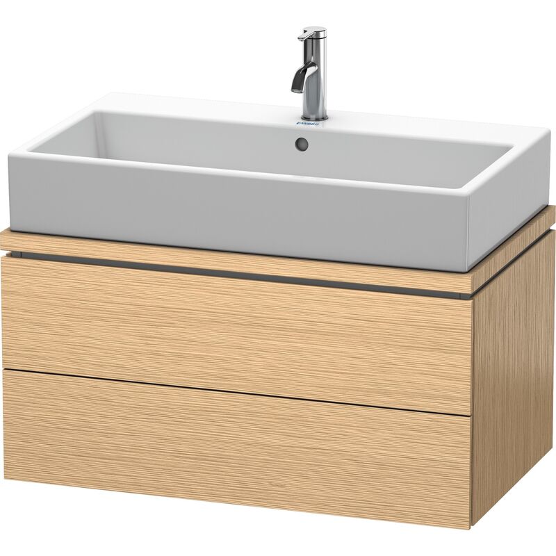 

Duravit L-Cube Mueble para consola, ancho 820mm, profundidad 477mm, 2 cajones, color: Roble cepillado Chapa de madera auténtica - LC580701212