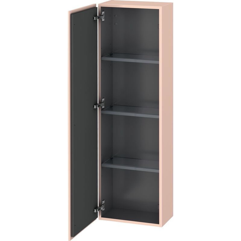 

Duravit L-Cube semi-alta anchura de mueble 400mm, profundidad 243mm, 1 puerta, abatible a la izquierda, color: Albaricoque Perla seda laca mate