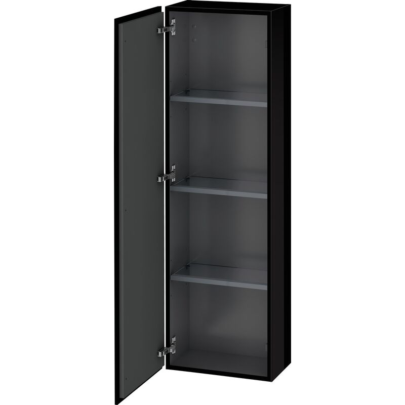 

Duravit L-Cube semi-alta anchura de mueble 400mm, profundidad 243mm, 1 puerta, abatible a la izquierda, color: Laca negra de alto brillo - LC1168L4040