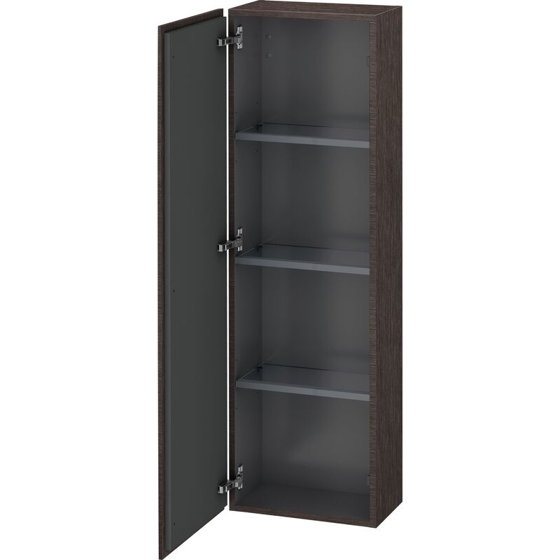 

Duravit L-Cube semi-alta anchura de mueble 400mm, profundidad 243mm, 1 puerta, abatible a la izquierda, color: roble oscuro cepillado chapa de madera