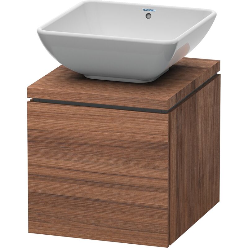 

Mueble de lavabo Duravit L-Cube para consola, ancho 720mm, profundidad 477mm, 1 cajón, color: Nogal natural decorado - LC580107979