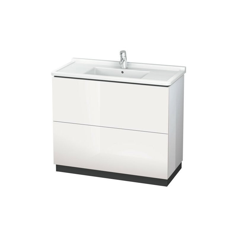 

Duravit L-Cube Waschtischunterbau stehend mit Sockelblende, 2 Auszüge, 1020mm, für Starck 3, color: Flanela Gris seda lacado mate - LC662209090