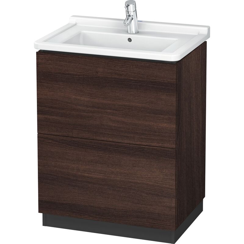 

Duravit L-Cube Waschtischunterbau stehend mit Sockelblende, 2 Auszüge, 670mm, für Starck 3, color: Decoración Castaño Oscuro - LC662005353