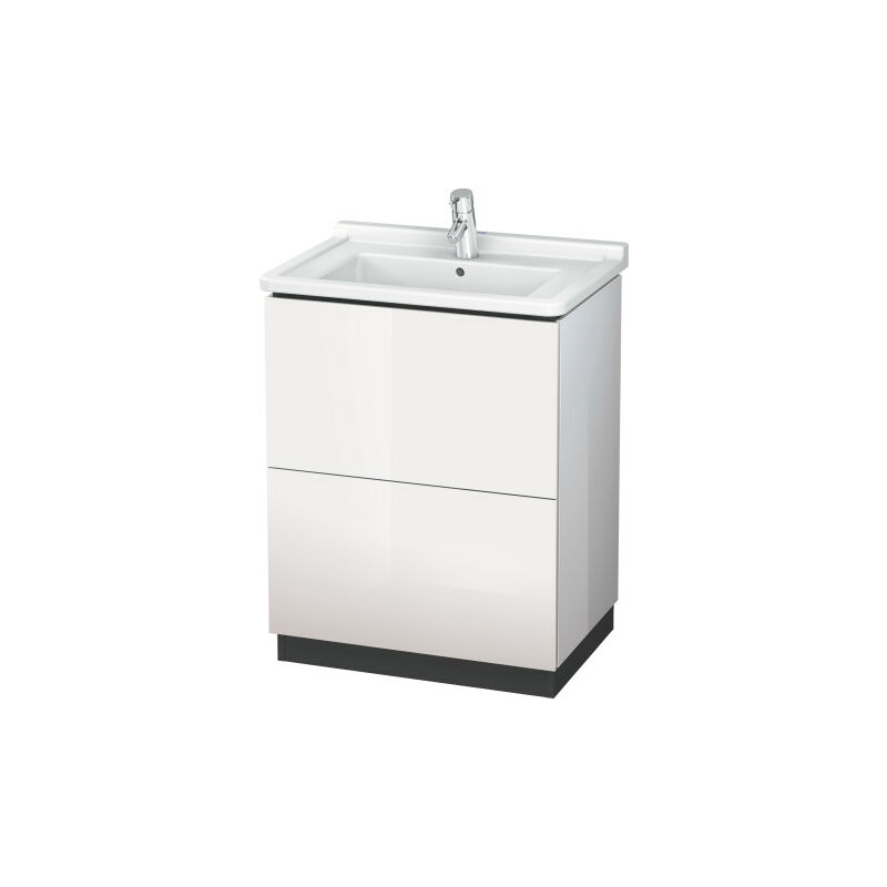 

Duravit L-Cube Waschtischunterbau stehend mit Sockelblende, 2 Auszüge, 670mm, für Starck 3, color: Laca blanca de alto brillo - LC662008585