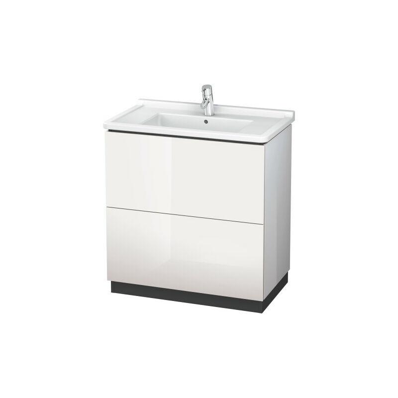 

Duravit L-Cube Waschtischunterbau stehend mit Sockelblende, 2 Auszüge, 820mm, für Starck 3, color: Laca negra de alto brillo - LC662104040