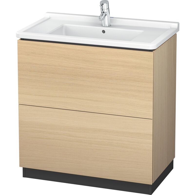 

Duravit L-Cube Waschtischunterbau stehend mit Sockelblende, 2 Auszüge, 820mm, für Starck 3, color: Roble mediterráneo Chapa de madera auténtica