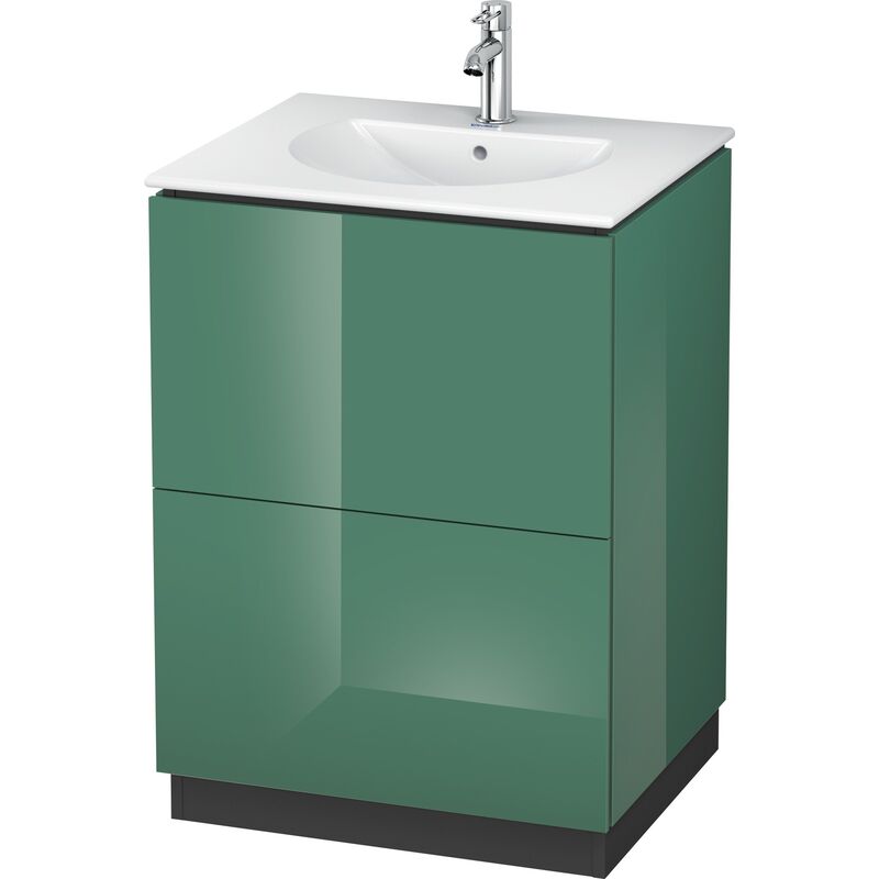 

Duravit L-Cube Waschtischunterbau stehend mit Sockelblende, 2 Auszüge, Breite: 620mm, für Darling New 049963, color: Jade laca alto brillo