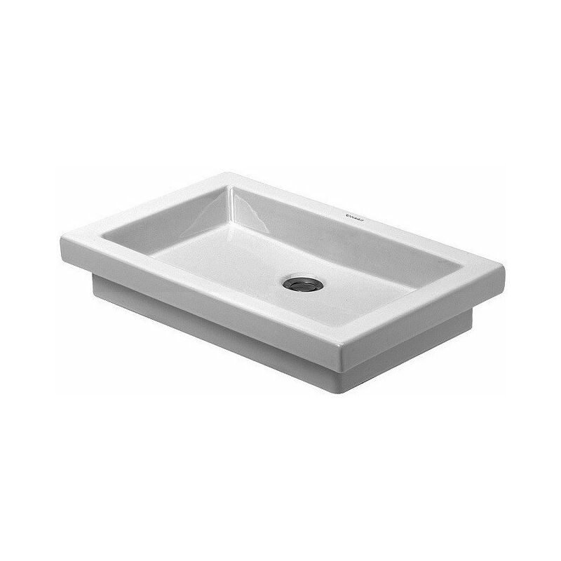 

lavabo encastrable 2a PLANTA sin plataforma para grifo rebosadero 580x415mm sin orificio para grifería blanco - Duravit